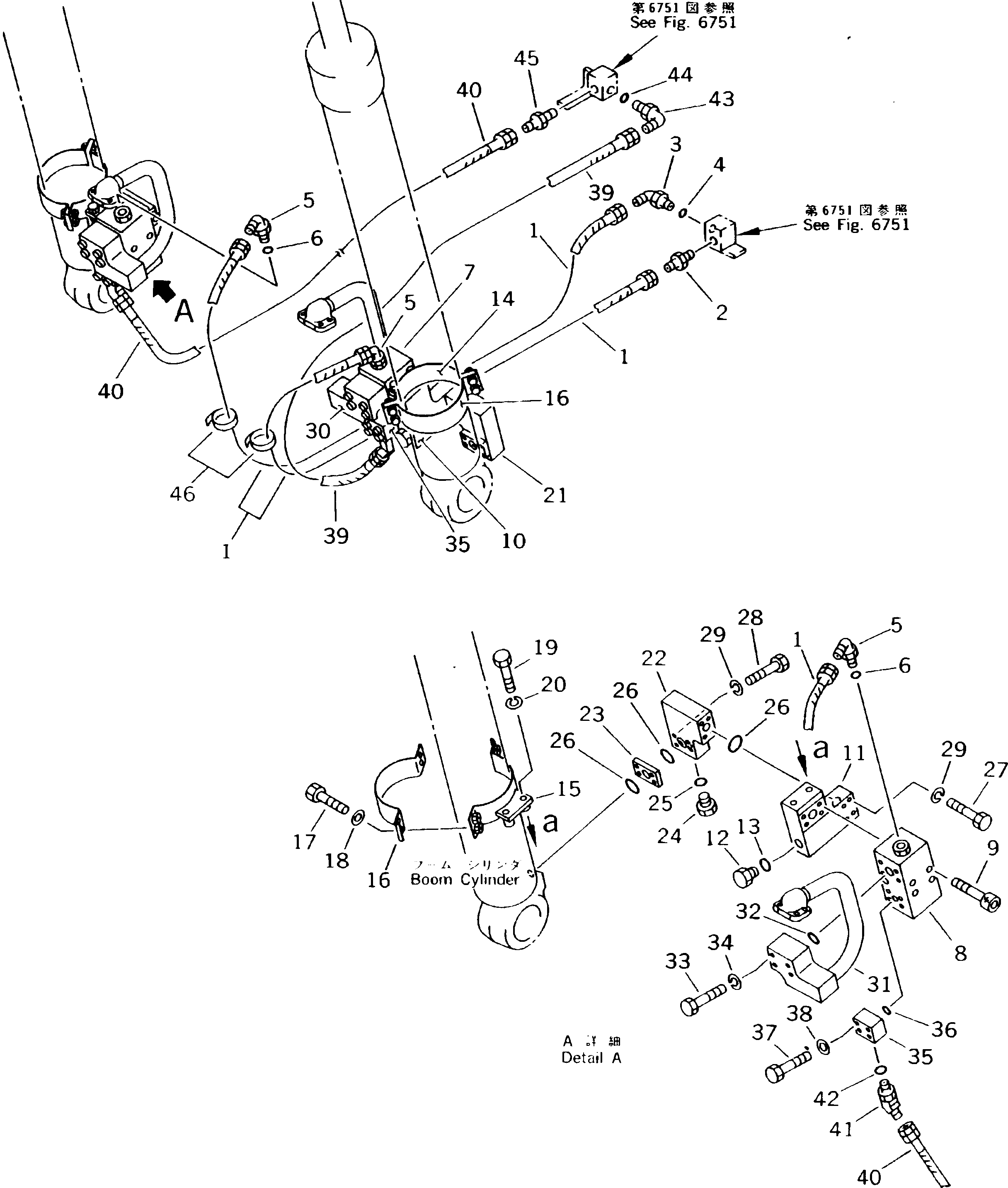 Excavators Komatsu / PC180NLC-5K S/N K20001-UP(pc180nlu) / HYDRAULIC PIPING (BOOM CYLINDER LOCK VALVE LINE) (BOOM SIDE)(#K20001-K20392)(210040 : 7111)
