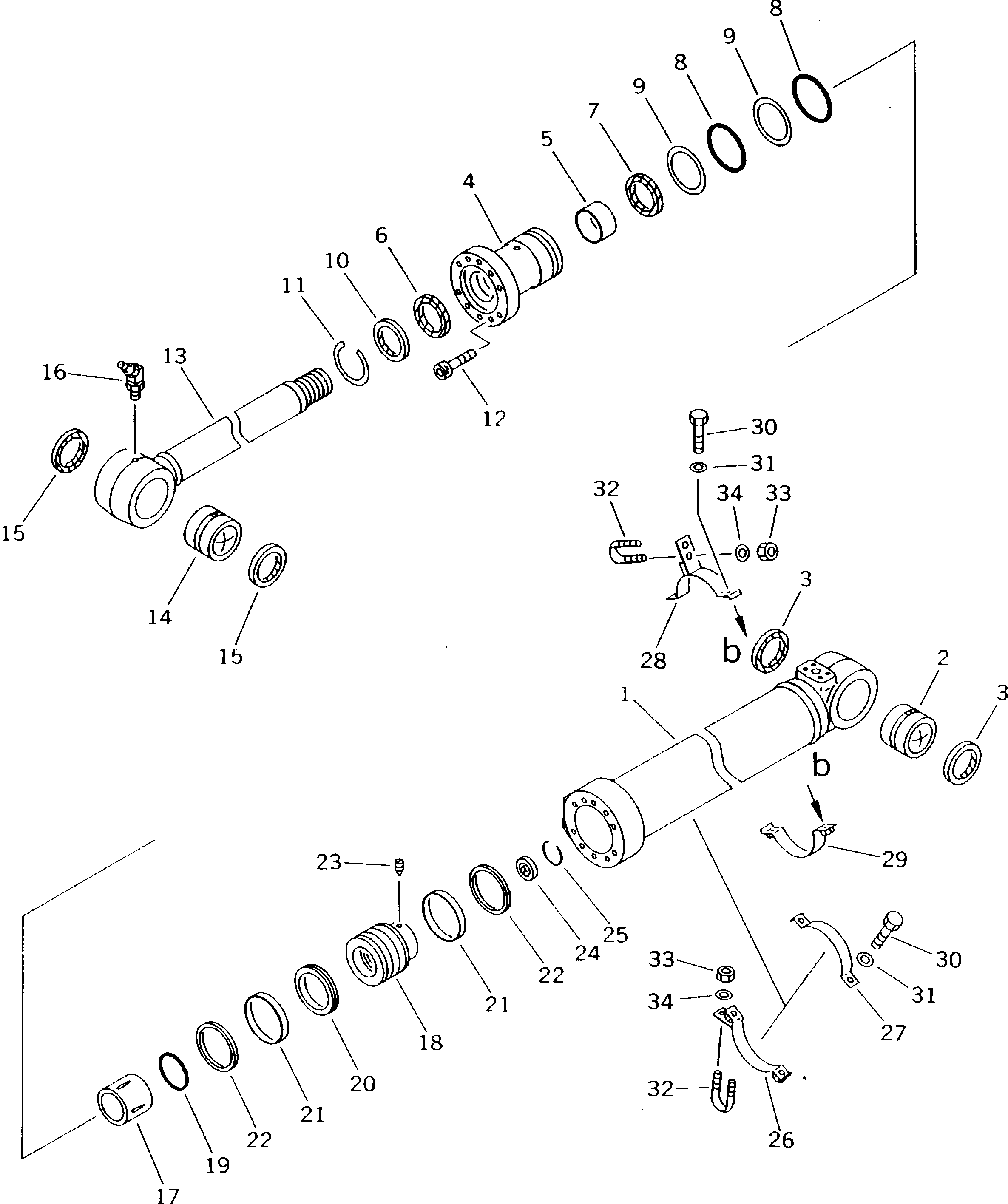Excavators Komatsu / PC180NLC-5K S/N K20001-UP(pc180nlu) / ARM CYLINDER (FOR LOCK VALVE)(210150 : 7382)