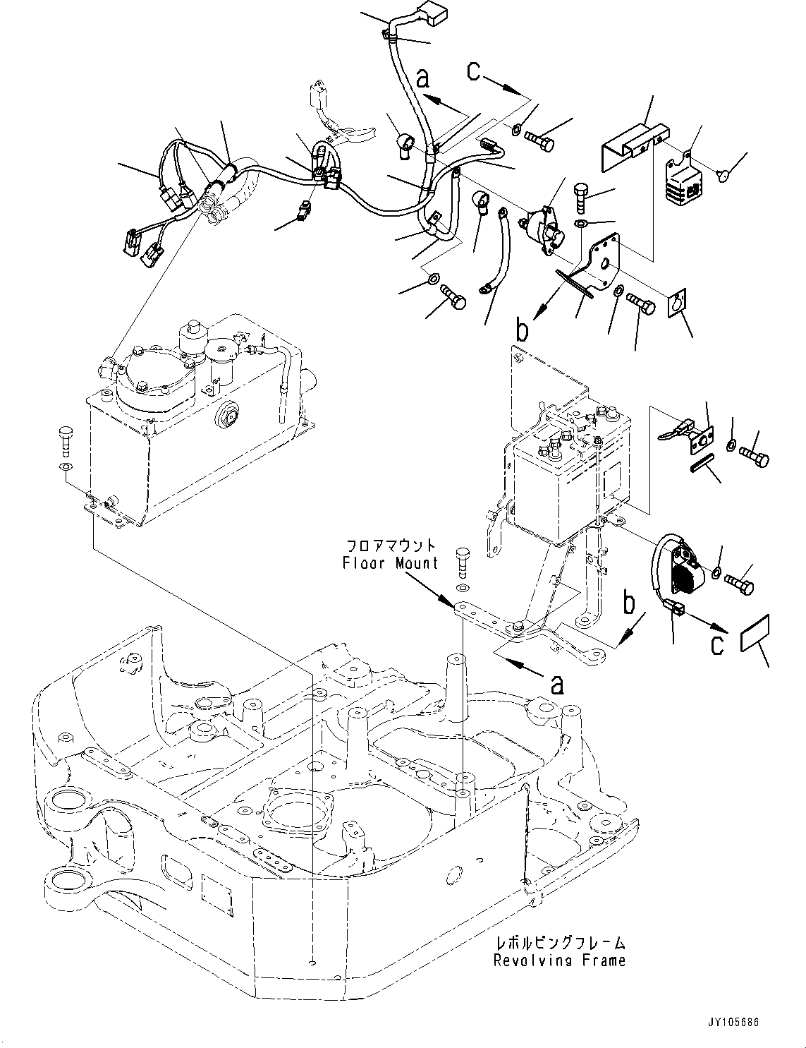 Komatsu parts book diagram for PC18MR-5 S/N F10001 AND UP: BATTERY, ELECTRIC PARTS