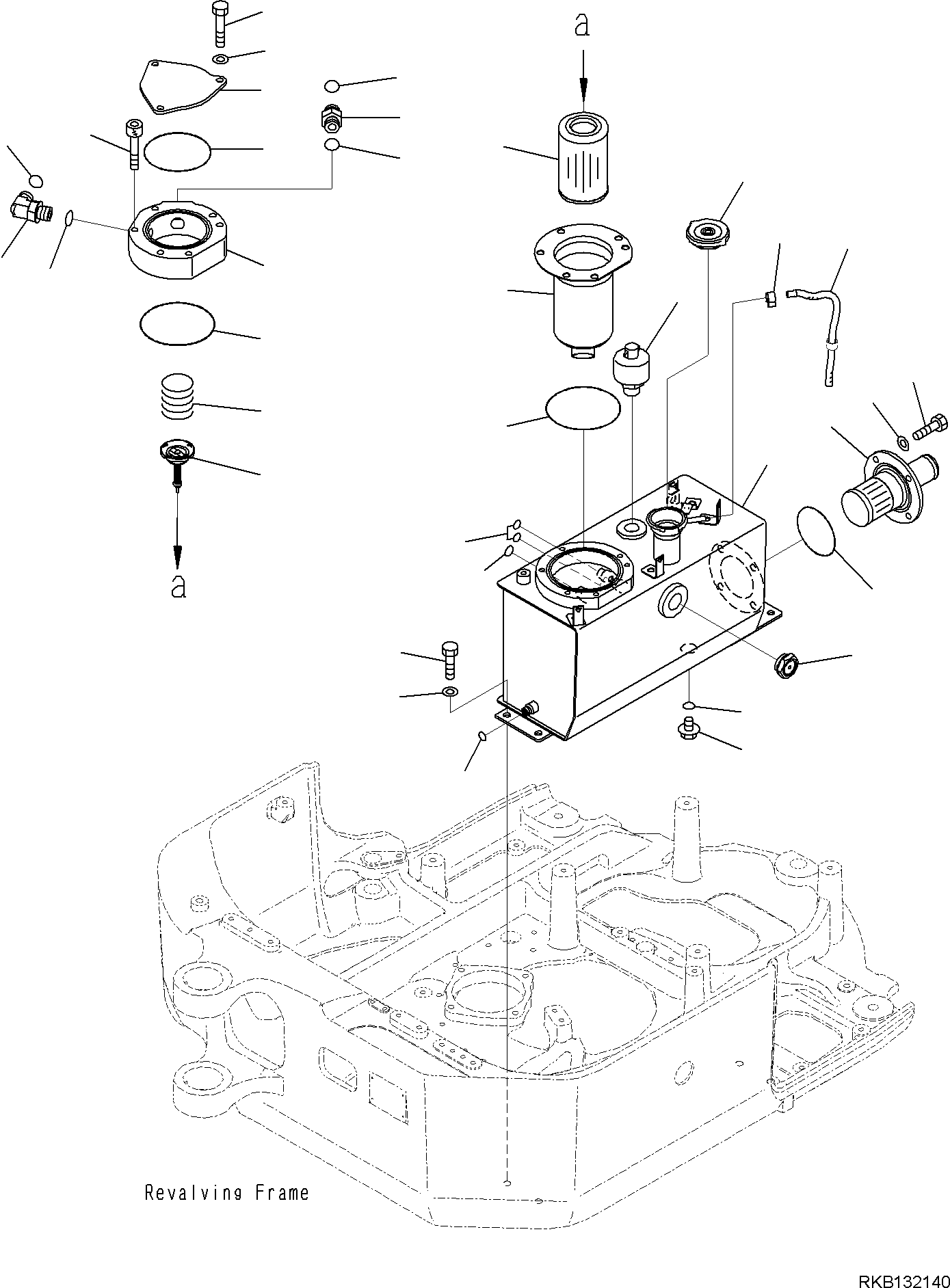 Komatsu parts book diagram for PC18MR-5 S/N F10001 AND UP: HYDRAULIC TANK