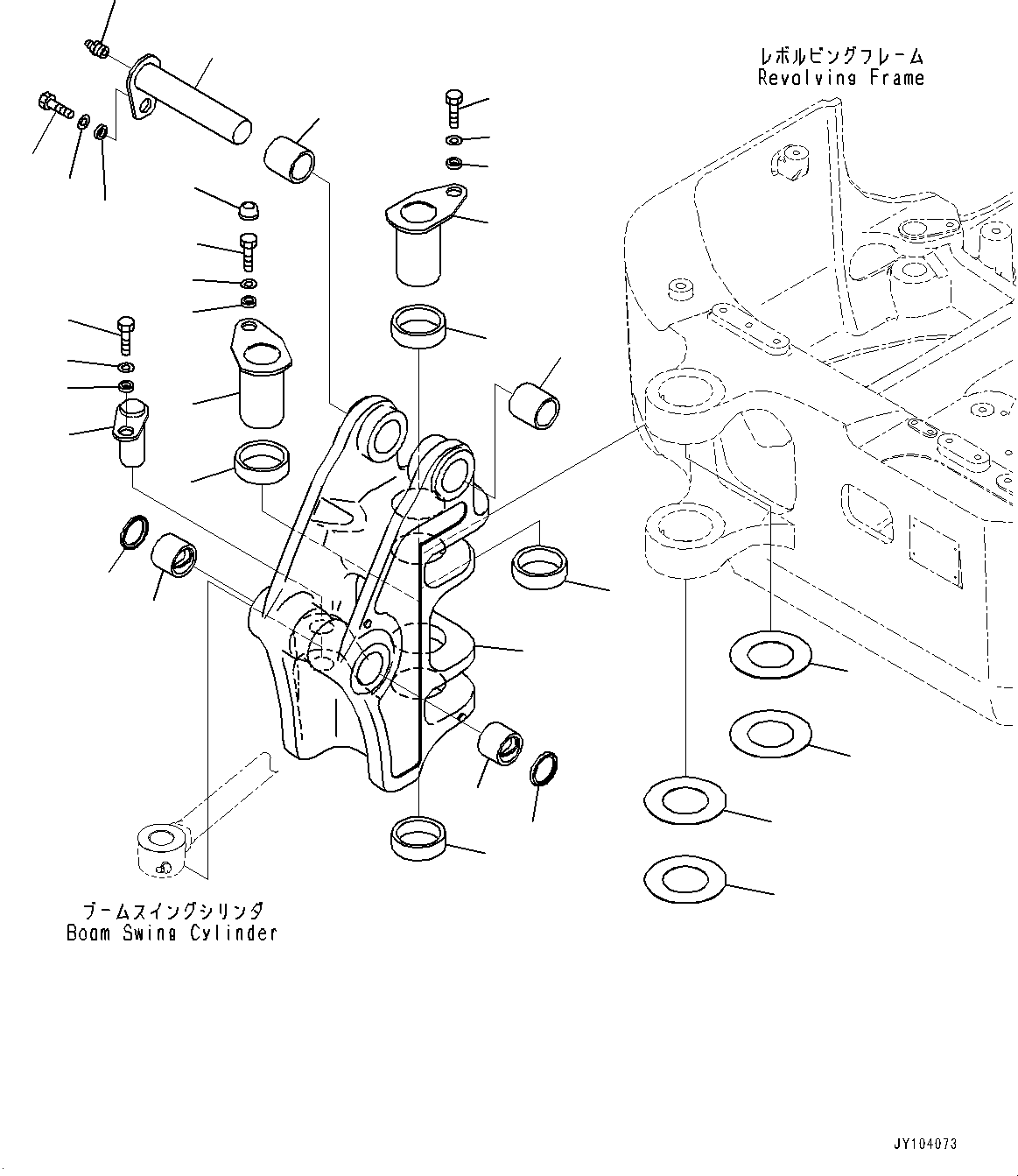 Komatsu parts book diagram for PC18MR-5 S/N F10001 AND UP: BOOM SWING BRACKET