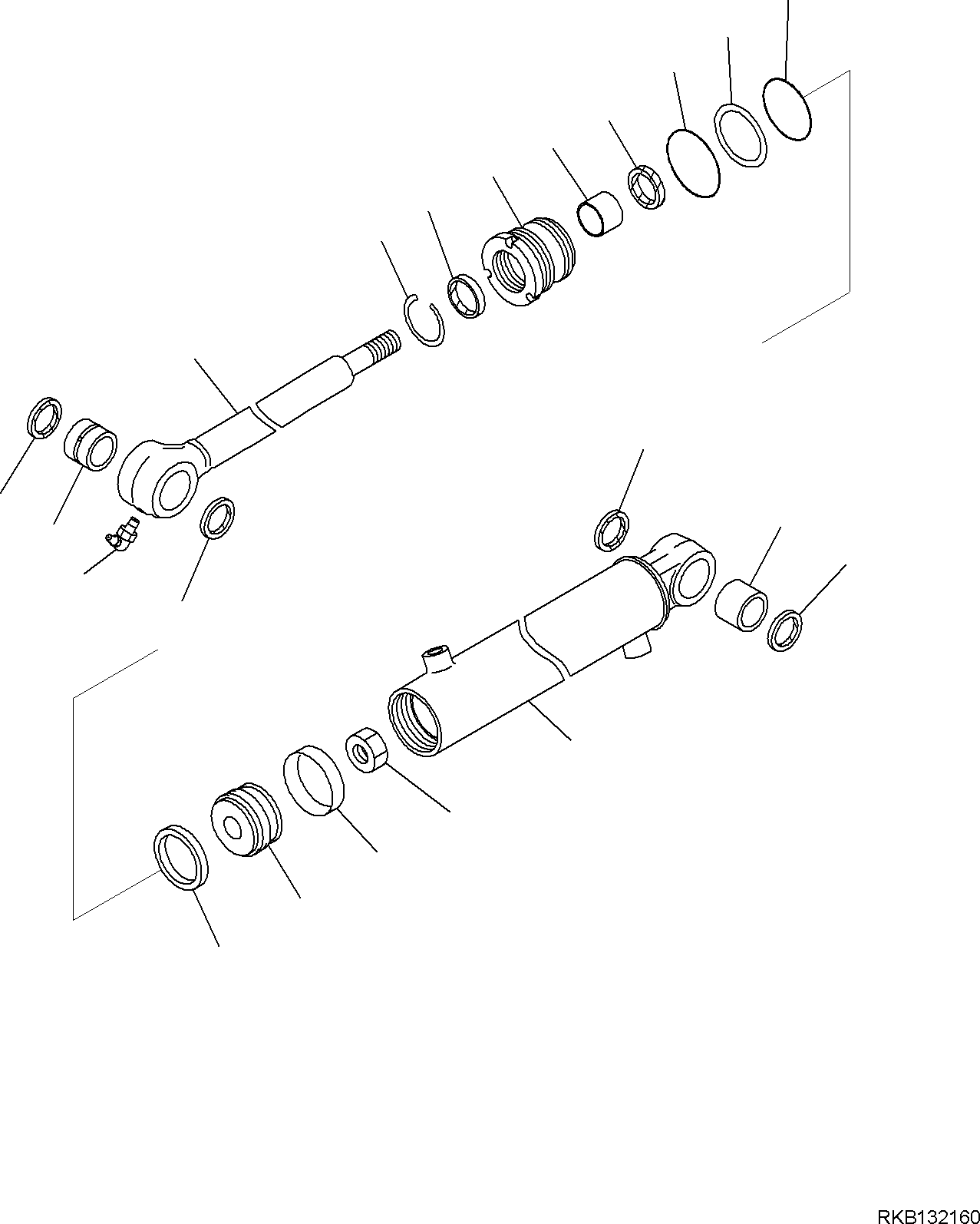 Komatsu parts book diagram for PC18MR-5 S/N F10001 AND UP: BOOM SWING CYLINDER, INNER PARTS, BOOM SWING CYLINDER