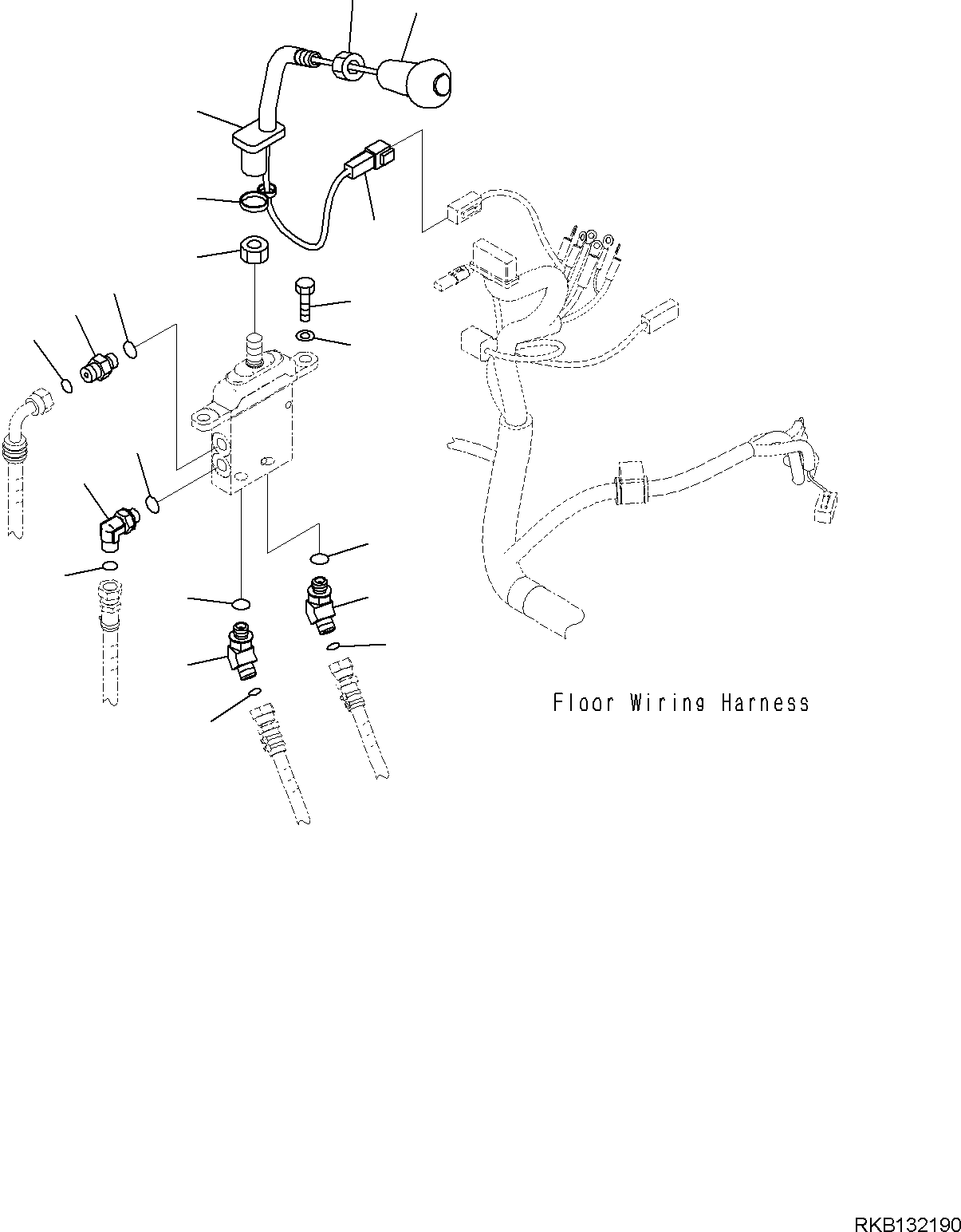 Komatsu parts book diagram for PC18MR-5 S/N F10001 AND UP: FLOOR FRAME WITH PROPORTIONAL AND QUICK COUPLER, BLADE CONTROL LEVER