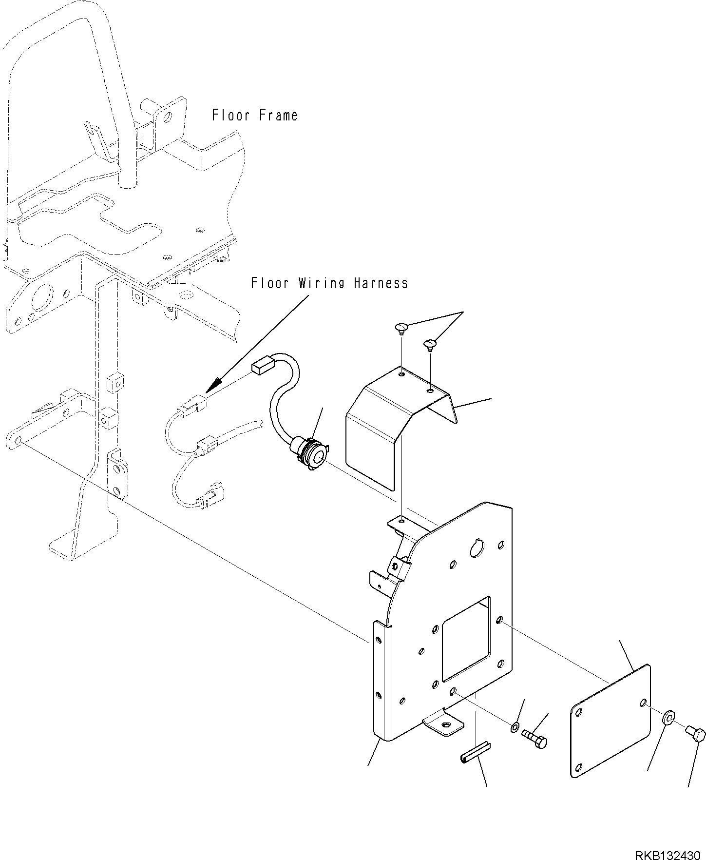 Komatsu parts book diagram for PC18MR-5 S/N F10001 AND UP: FLOOR FRAME WITH PROPORTIONAL AND QUICK COUPLER, MOUNTING BRACKET (2/2)