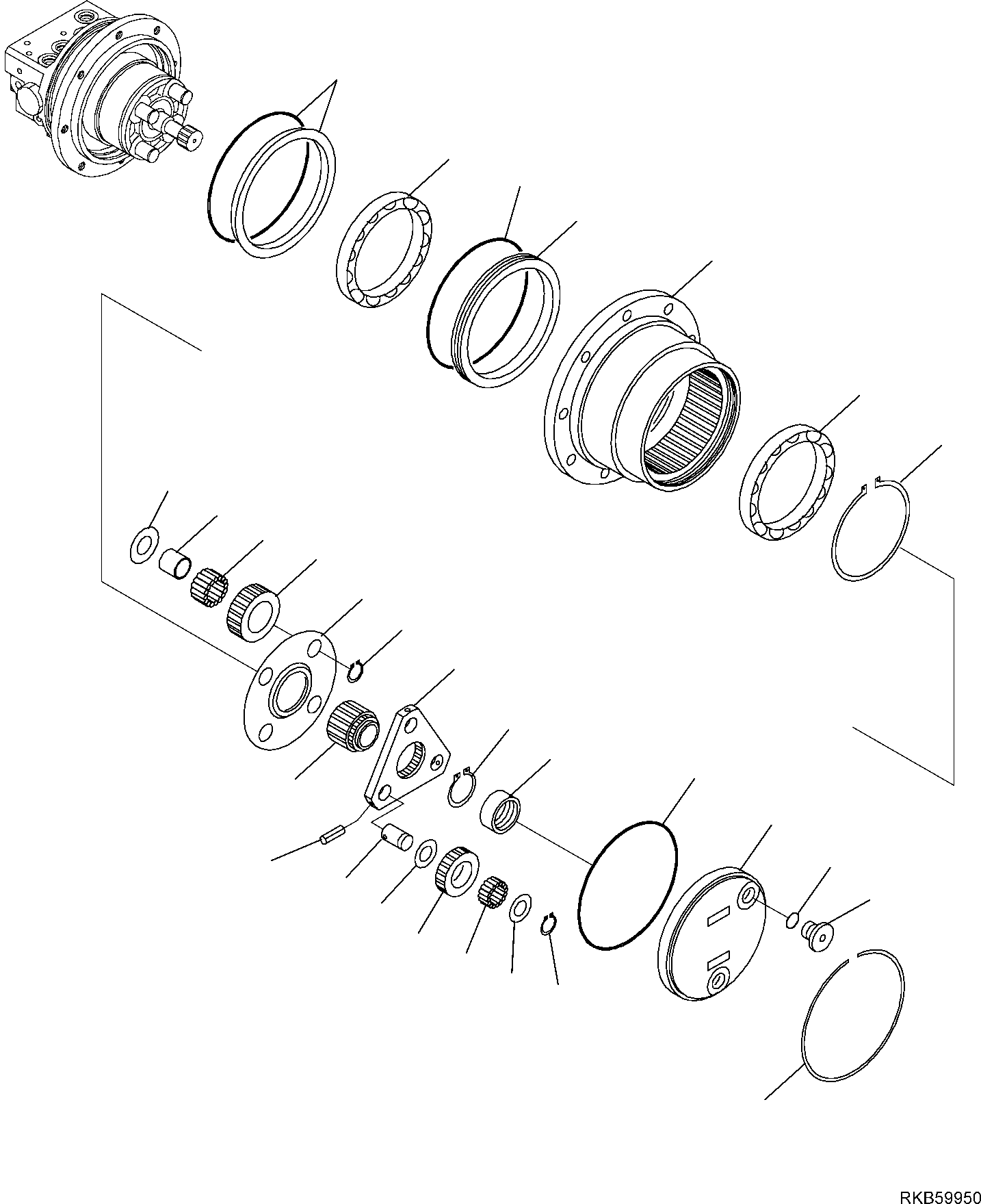 Komatsu parts book diagram for PC18MR-5 S/N F10001 AND UP: TRACK FRAME (STEEL SHOE), INNER PARTS, TRAVEL MOTOR (1/2)
