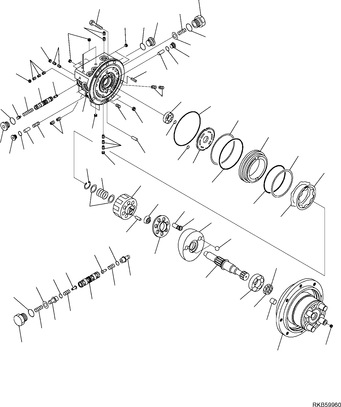 Komatsu parts book diagram for PC18MR-5 S/N F10001 AND UP: TRACK FRAME (STEEL SHOE), INNER PARTS, TRAVEL MOTOR (2/2)