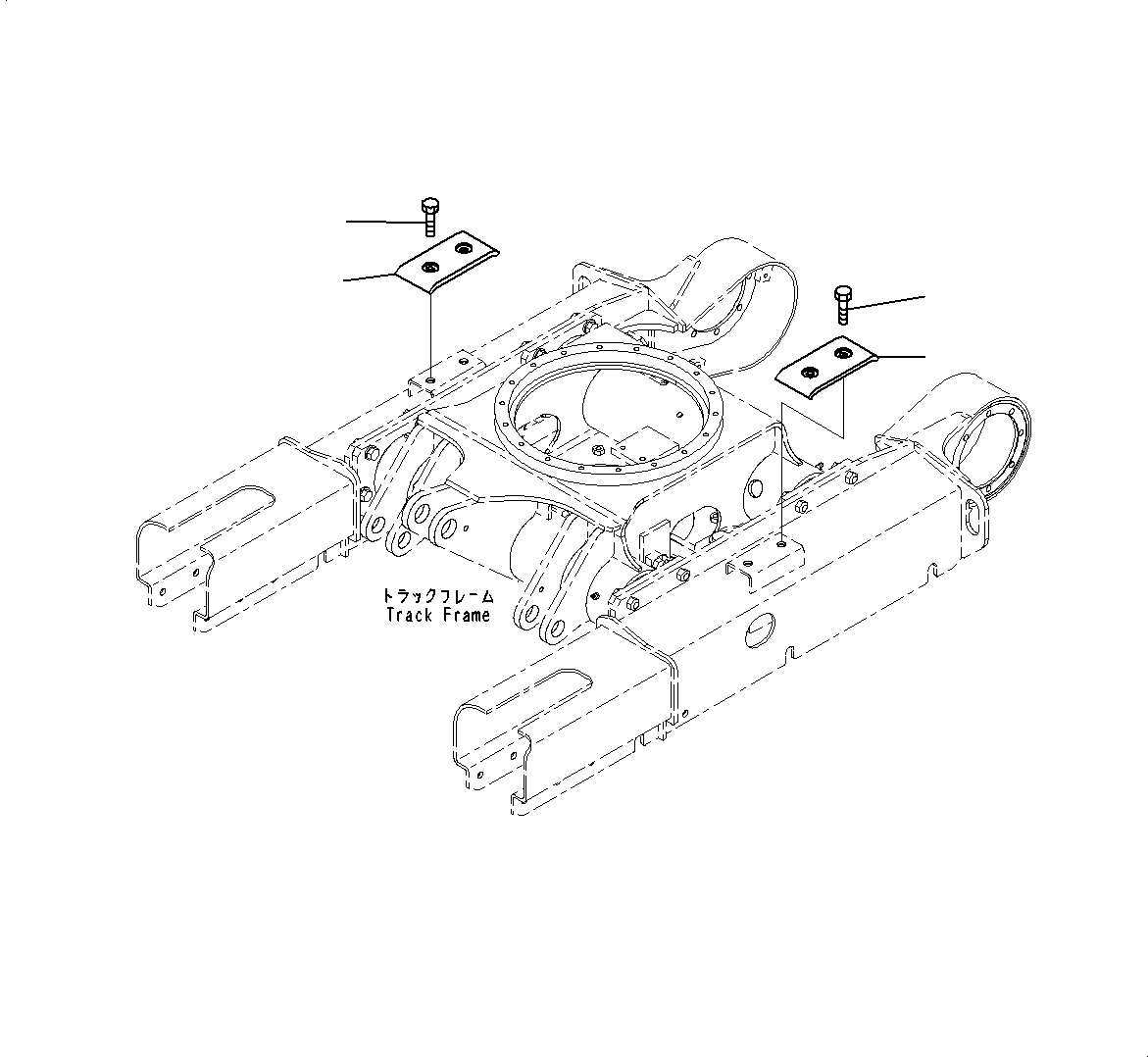 Komatsu parts book diagram for PC18MR-5 S/N F10001 AND UP: TRACK FRAME (RUBBER SHOE), CARRIER PLATE