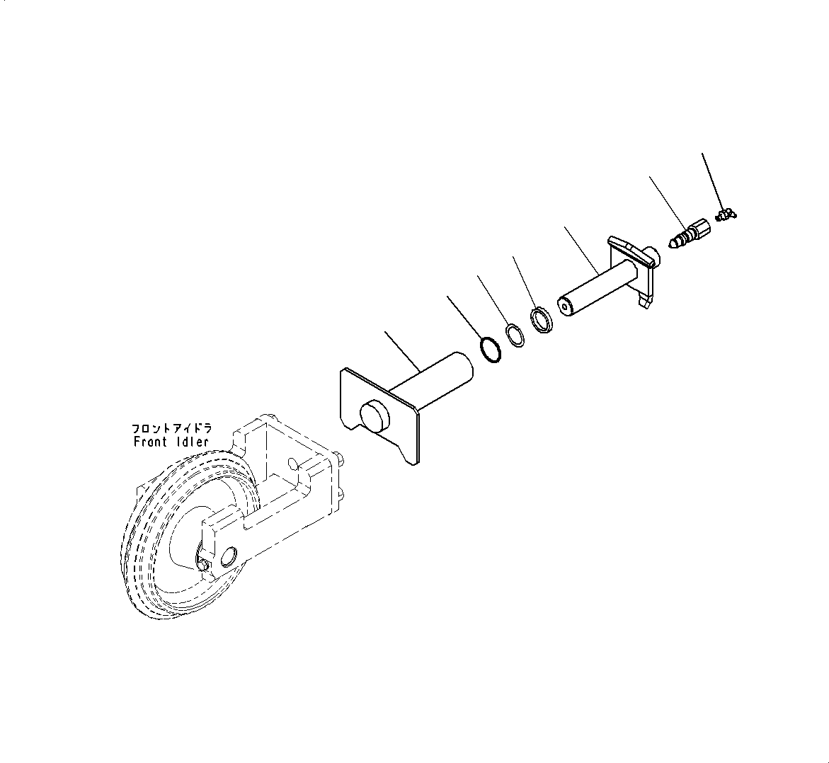 Komatsu parts book diagram for PC18MR-5 S/N F10001 AND UP: TRACK FRAME (RUBBER SHOE), IDLER CUSHION