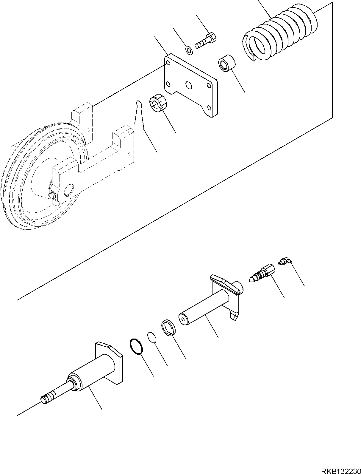Komatsu parts book diagram for PC18MR-5 S/N F10001 AND UP: TRACK FRAME (STEEL SHOE), IDLER CUSHION