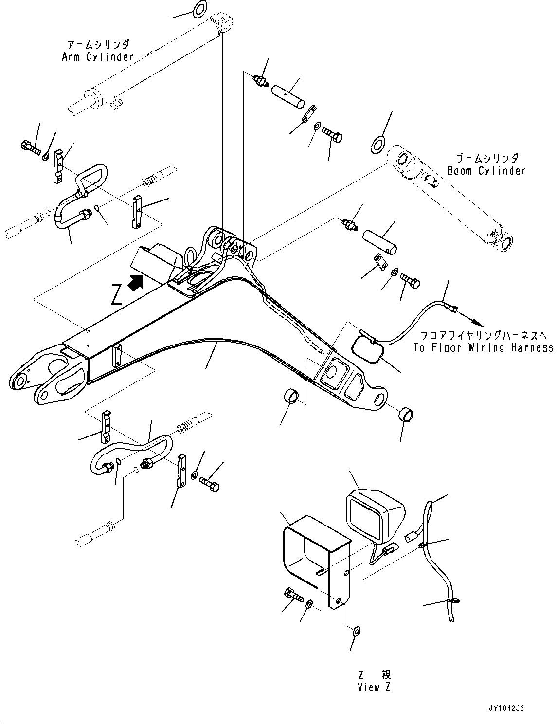 Komatsu parts book diagram for PC18MR-5 S/N F10001 AND UP: BOOM UNIT, BOOM AND TOP PIN