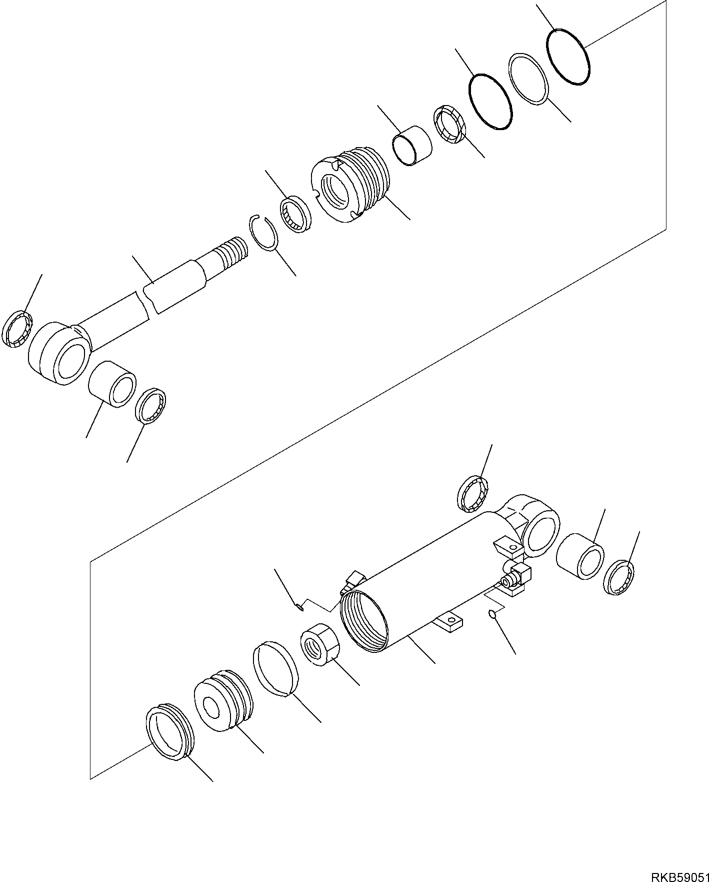 Komatsu parts book diagram for PC18MR-5 S/N F10001 AND UP: BLADE CYLINDER, INNER PARTS, BLADE CYLINDER