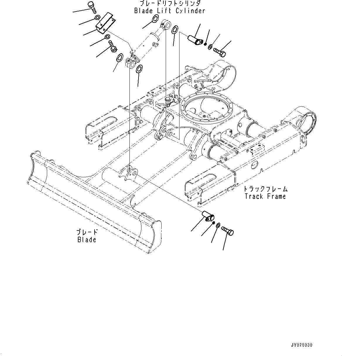 Komatsu parts book diagram for PC18MR-5 S/N F10001 AND UP: BLADE CYLINDER, COVER AND PIN
