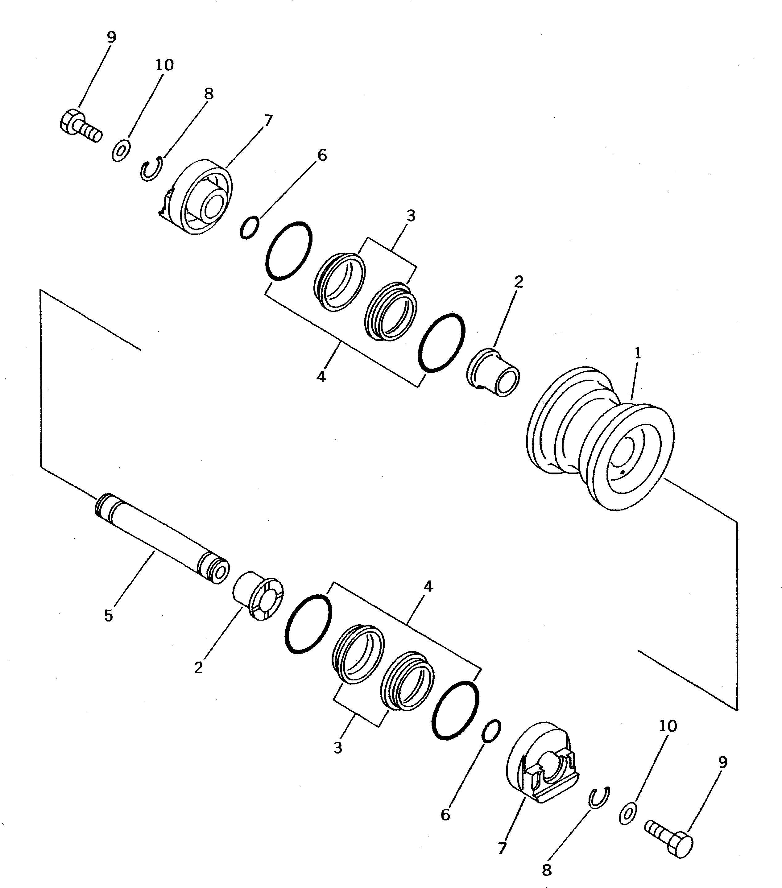 Komatsu parts book diagram for PC20-6 S/N 24001-UP: TRACK ROLLER
