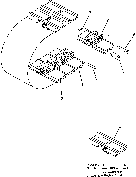 Komatsu parts book diagram for PC20-6 S/N 24001-UP: TRACK SHOE (DOUBLE GROUSER)