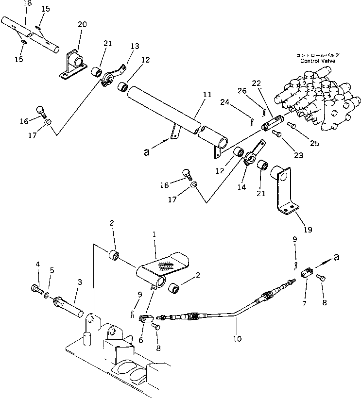 Komatsu parts book diagram for PC20-6 S/N 24001-UP: CONTOR PEDAL (FOR ATTACHMENT)