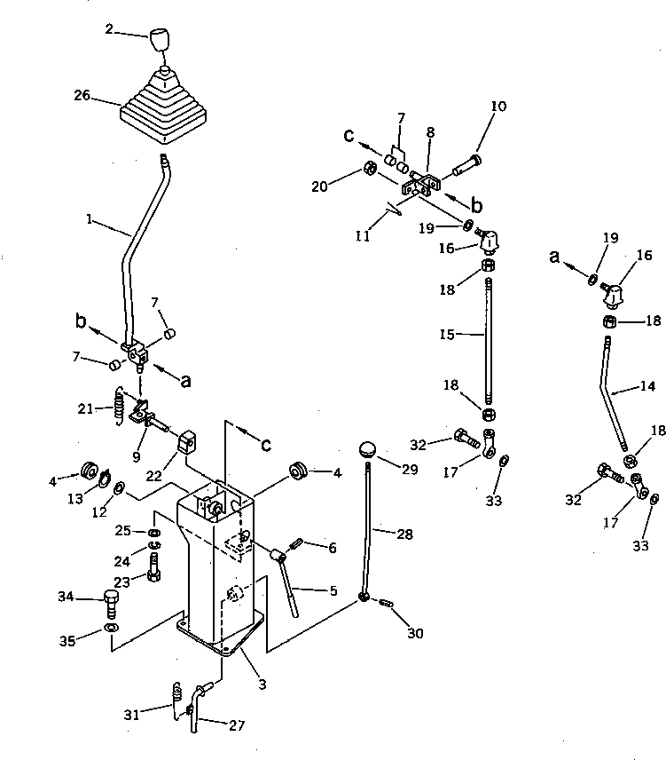 Komatsu parts book diagram for PC20-6 S/N 24001-UP: WORK EQUIPMENT CONTROL LEVER (1/2) (FOR I.S.O. PATTERN)          (EXCEPT JAPAN)