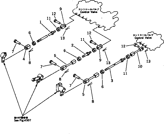Komatsu parts book diagram for PC20-6 S/N 24001-UP: BOOM SWING ? ARM ? SWING CONTROL LINKAGE (I.S.O. PATTERN)          (EXCEPT JAPAN)