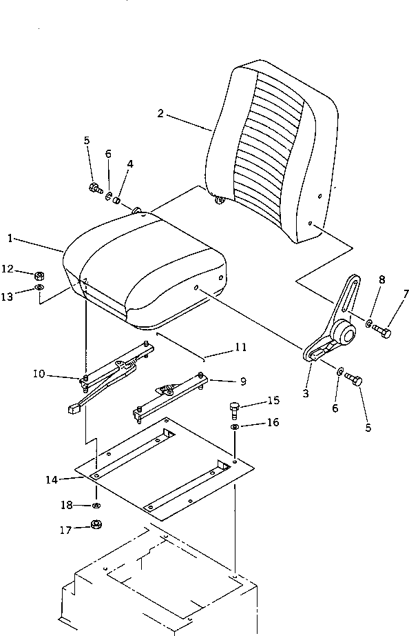 Komatsu parts book diagram for PC20-6 S/N 24001-UP: OPERATOR'S SEAT (FOR CAB)(#24001-29360)