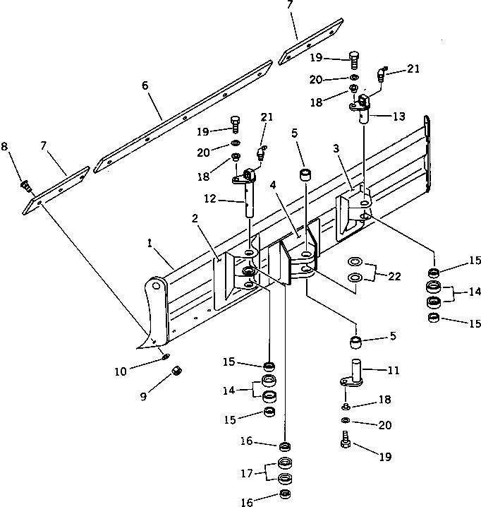 Komatsu parts book diagram for PC20-6 S/N 24001-UP: BLADE (FOR POWER TILT MECHANICAL ANGLE DOZER)(#29361-)