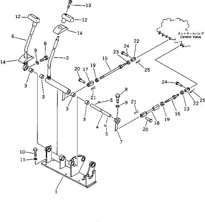 Komatsu parts book diagram for PC20-6 S/N 24001-UP: TRAVEL CONTROL LEVER (FOR 2ND TRAVEL SPEED) (OP)