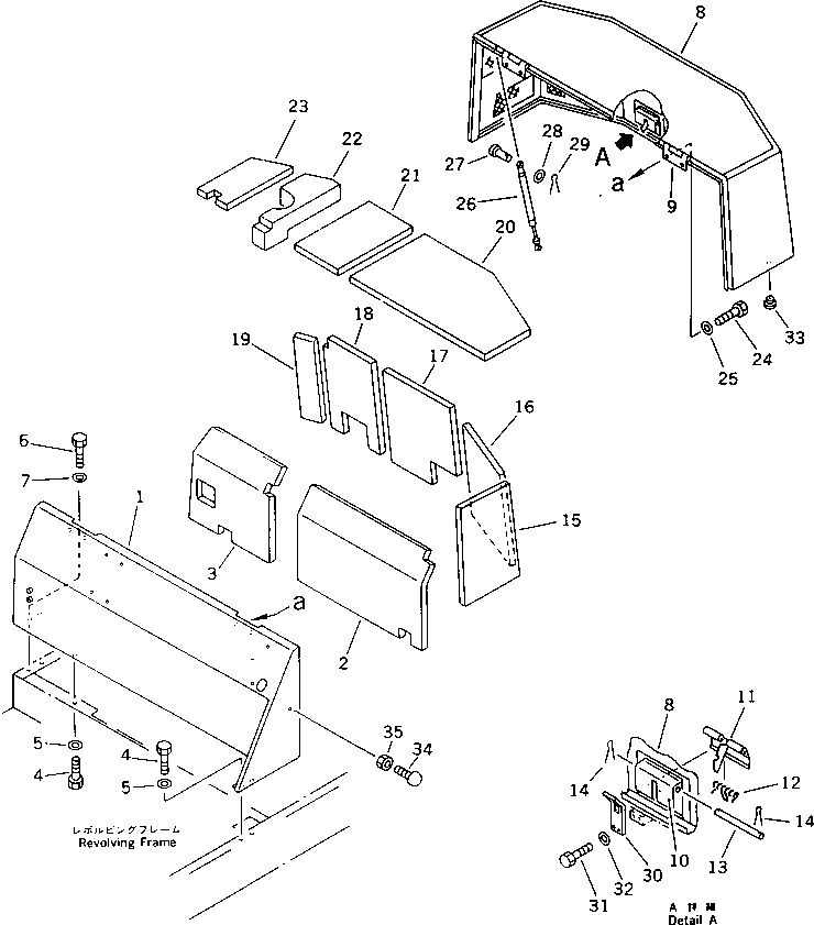 Komatsu parts book diagram for PC20-6 S/N 24001-UP: MACHINE CAB (3/3) (FOR BREAKER)(#24001-29360)