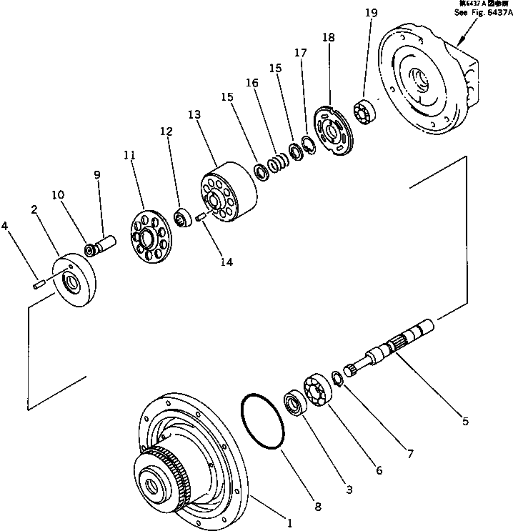 Komatsu parts book diagram for PC20-6 S/N 24001-UP: TRAVEL MOTOR (1/3)(#29685-)