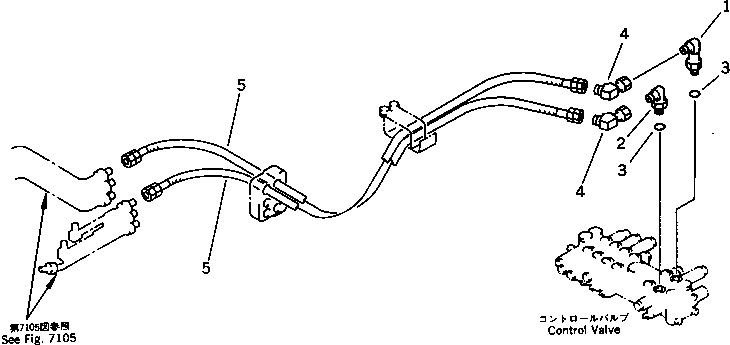 Komatsu parts book diagram for PC20-6 S/N 24001-UP: HYDRAULIC PIPING (ARM CYLINDER LINE) (CHASSIS SIDE)