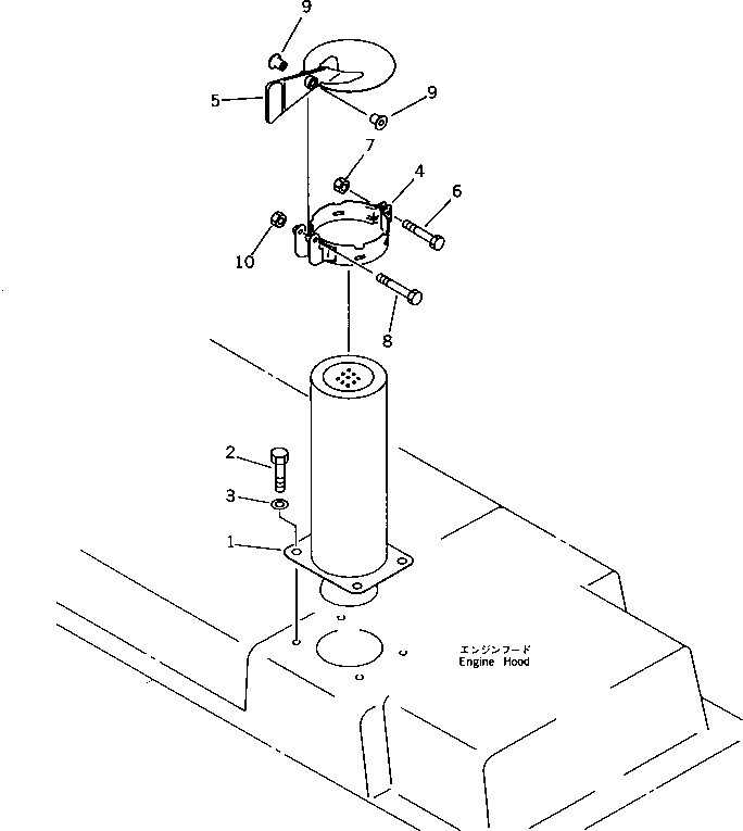 Excavators Komatsu / PC200-5S S/N 45001-UP(pc200-0r) / TAIL PIPE AND RAIN CAP(030040 : 1121)