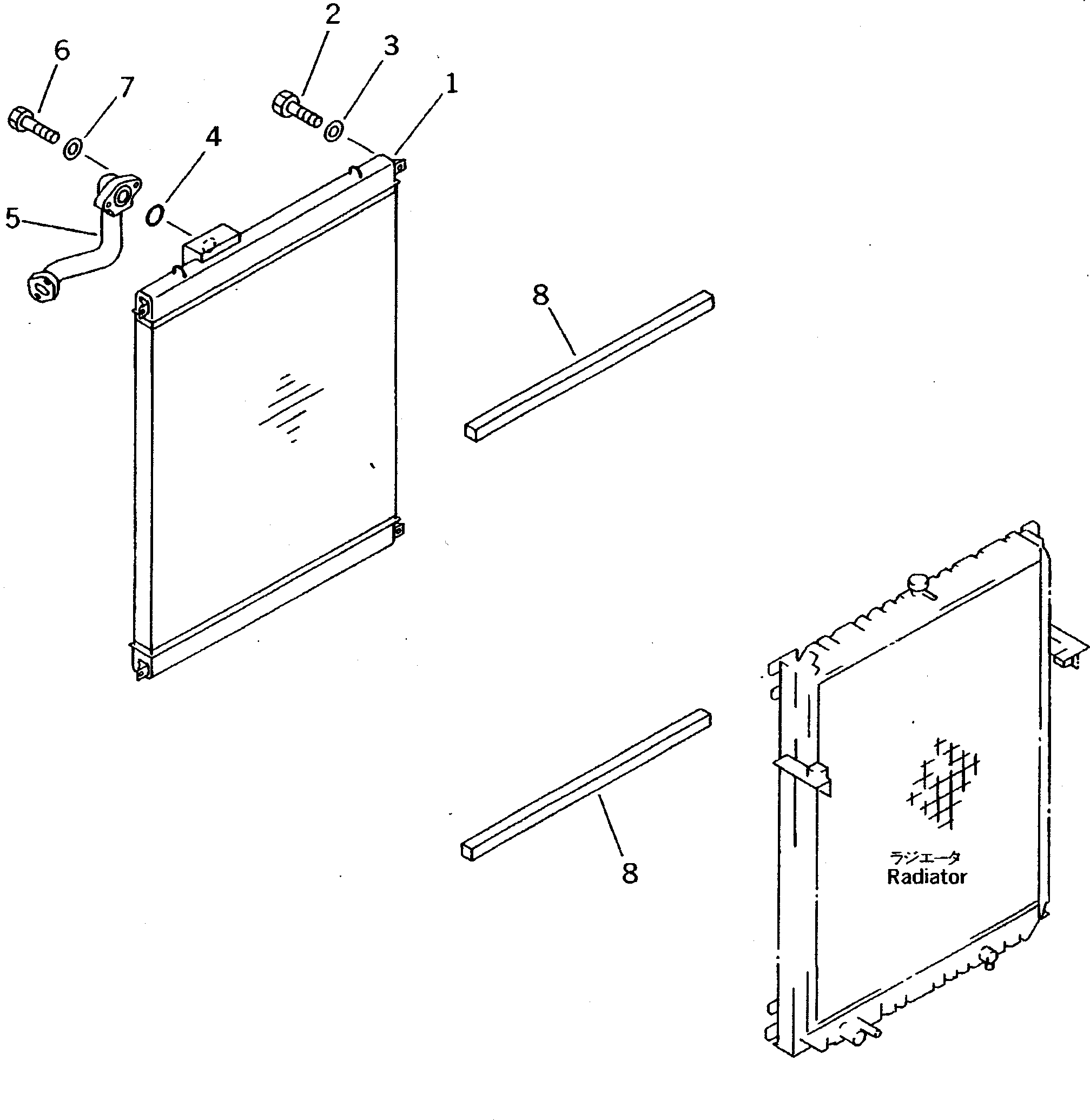Excavators Komatsu / PC200-5S S/N 45001-UP(pc200-0r) / OIL COOLER (FOR LARGE CAPACITY RADIATOR)(030090 : 1255A)