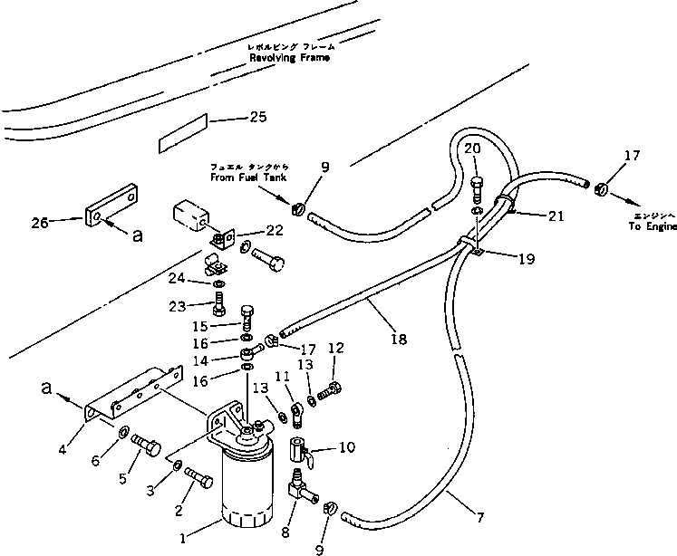 Excavators Komatsu / PC200-5S S/N 45001-UP(pc200-0r) / PRE-FUEL FILTER AND PIPING(030130 : 1363)