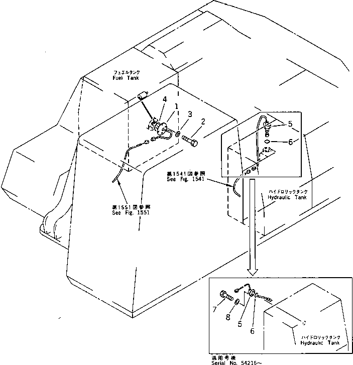 Excavators Komatsu / PC200-5S S/N 45001-UP(pc200-0r) / LEVEL SENSOR (FOR FUEL AND HYDRAULIC TANK)(030260 : 1511)