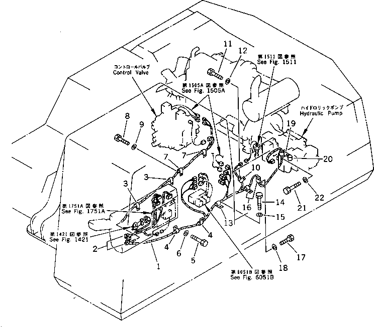 Excavators Komatsu / PC200-5S S/N 45001-UP(pc200-0r) / ELECTRICAL SYSTEM (WIRING) (CAB TO SENSOR AND VALVE)(030290 : 1541A)