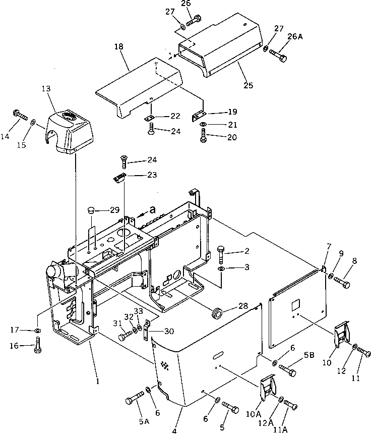 Excavators Komatsu / PC200-5S S/N 45001-UP(pc200-0r) / PANEL STAND (FOR LONG LEVER CONTROL)(120090 : 4231A)