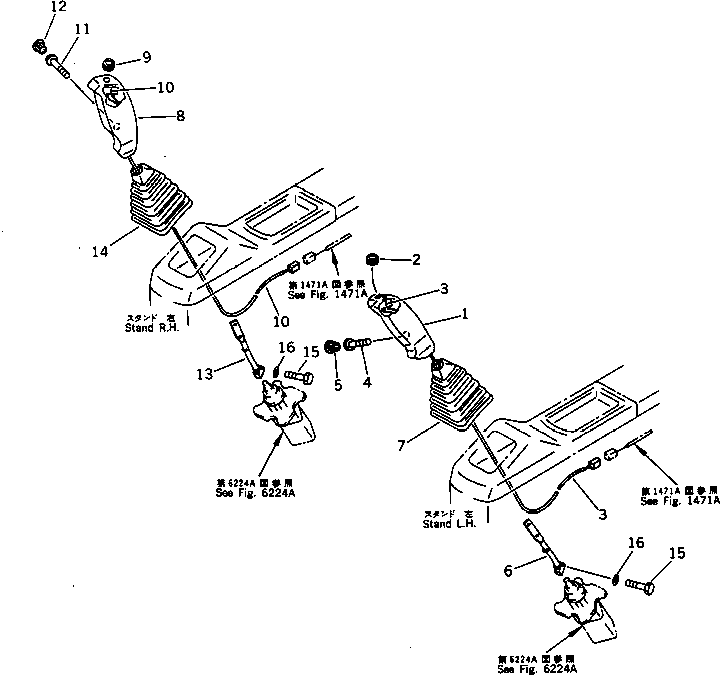 Excavators Komatsu / PC200-5S S/N 45001-UP(pc200-0r) / KNOB AND LEVER ? L.H. AND R.H. (FOR WRIST CONTROL)(120100 : 4241A)