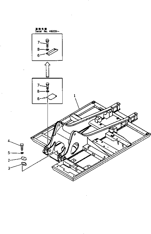 Komatsu parts book diagram for PC200-5 S/N 45001-UP: REVOLVING FRAME (#45001-57468 ?57493-58018)