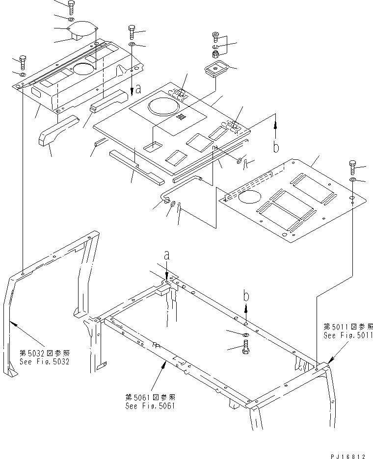 Komatsu parts book diagram for PC200-5 S/N 45001-UP: HOOD (WITH CORROSION RESISTOR) (#45001-57468 ?57493-58018)
