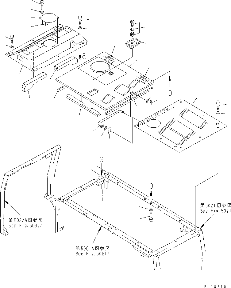Komatsu parts book diagram for PC200-5 S/N 45001-UP: HOOD (WITH CORROSION RESISTOR) (#57469-57492 ?58019-)