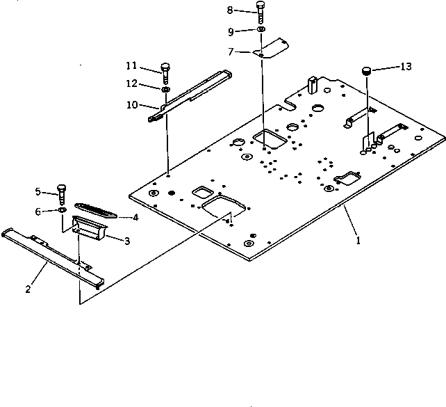 Komatsu parts book diagram for PC200-5 S/N 45001-UP: FLOOR FRAME (FOR WRIST CONTROL) (FOR ADD. PIPING) (#45001-57468 ?57493-58018)