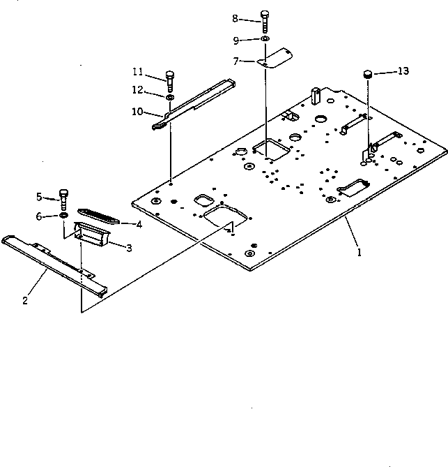 Komatsu parts book diagram for PC200-5 S/N 45001-UP: FLOOR FRAME (FOR WRIST CONTROL) (FOR ADD. PIPING) (#57469-57492 ?58019-)