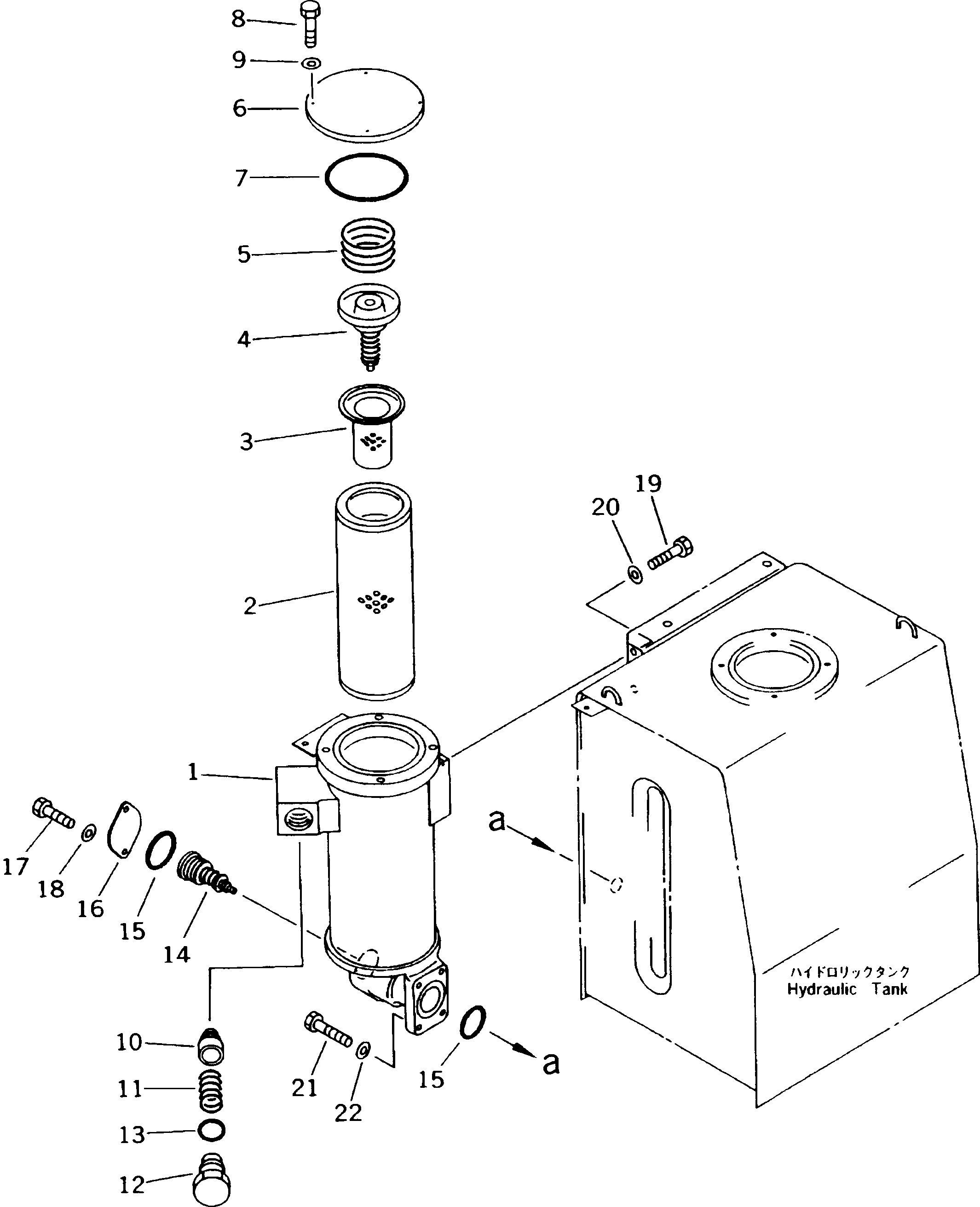 Komatsu parts book diagram for PC200-5 S/N 45001-UP: MAIN FILTER