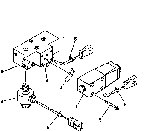 Komatsu parts book diagram for PC200-5 S/N 45001-UP: HIGH-LOW VALVE(#47284-52783)