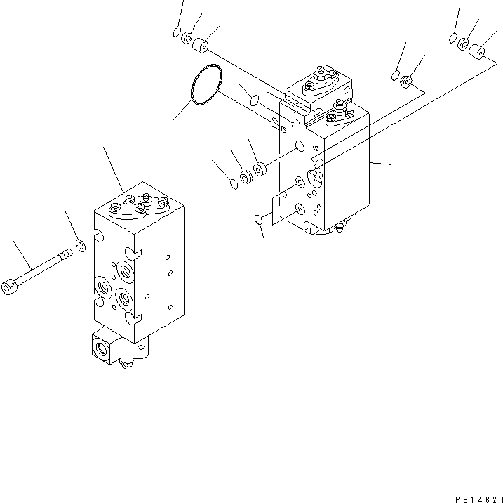 Komatsu parts book diagram for PC200-5 S/N 45001-UP: HYDRAULIC PUMP (5/13) (SERVO VALVE ? FRONT) (1/2)