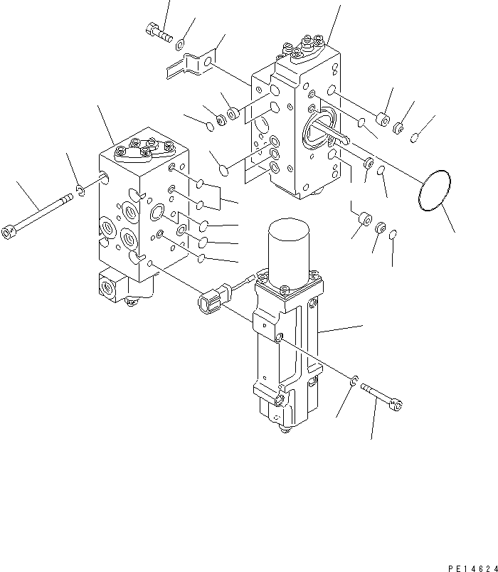 Komatsu parts book diagram for PC200-5 S/N 45001-UP: HYDRAULIC PUMP (8/13) (SERVO VALVE ? REAR) (1/2)
