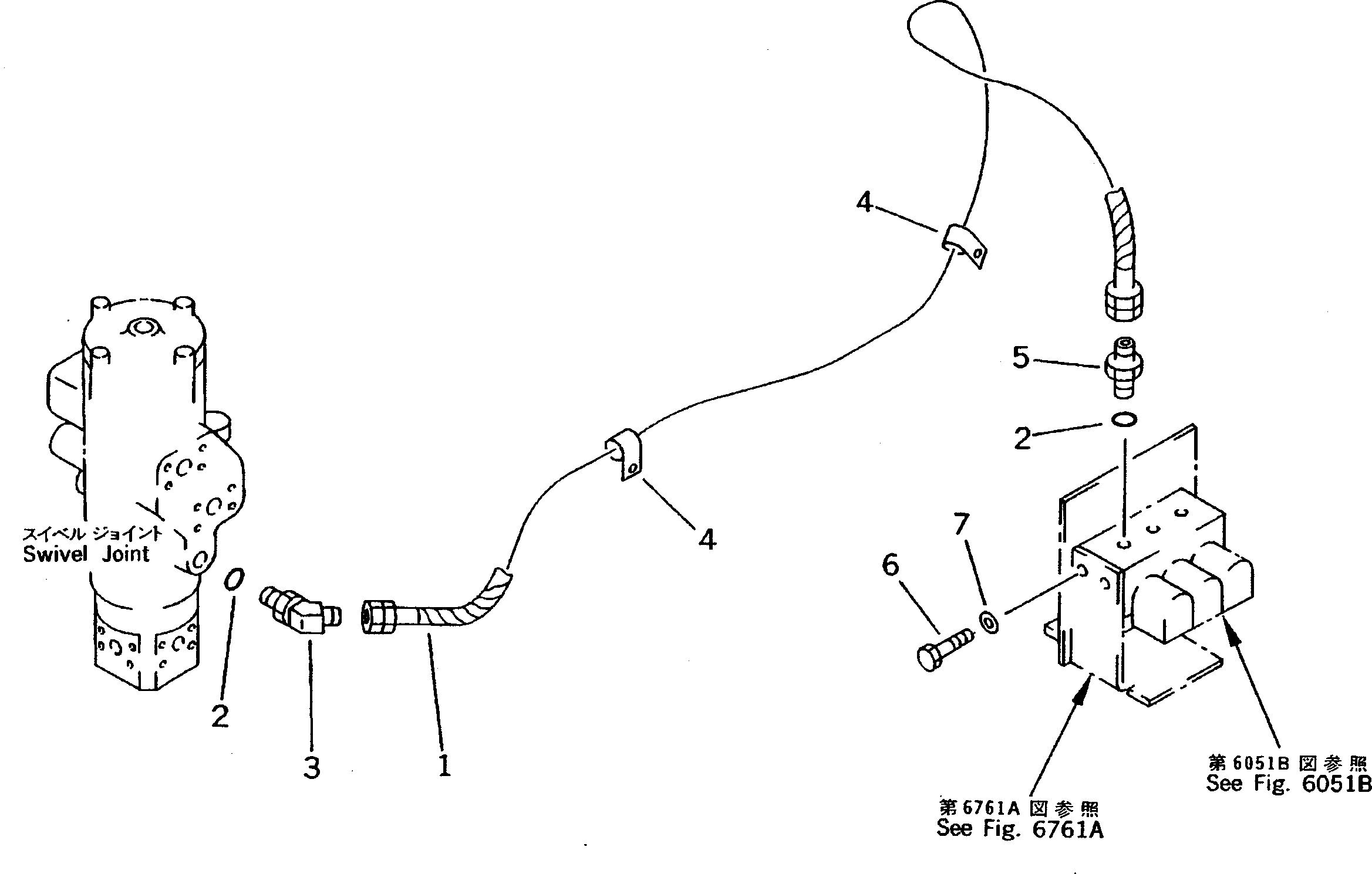 Komatsu parts book diagram for PC200-5 S/N 45001-UP: TRAVEL HIGH-LOW VALVE PIPING (#57469-57492 ?58019-)