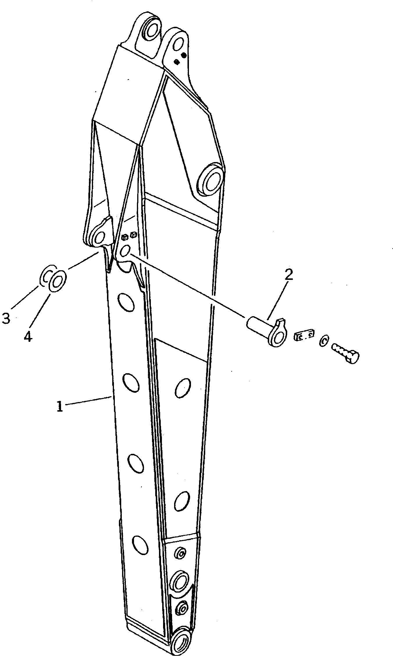 Komatsu parts book diagram for PC200-5 S/N 45001-UP: ARM (HEAVY DUTY)(#45001-58018)