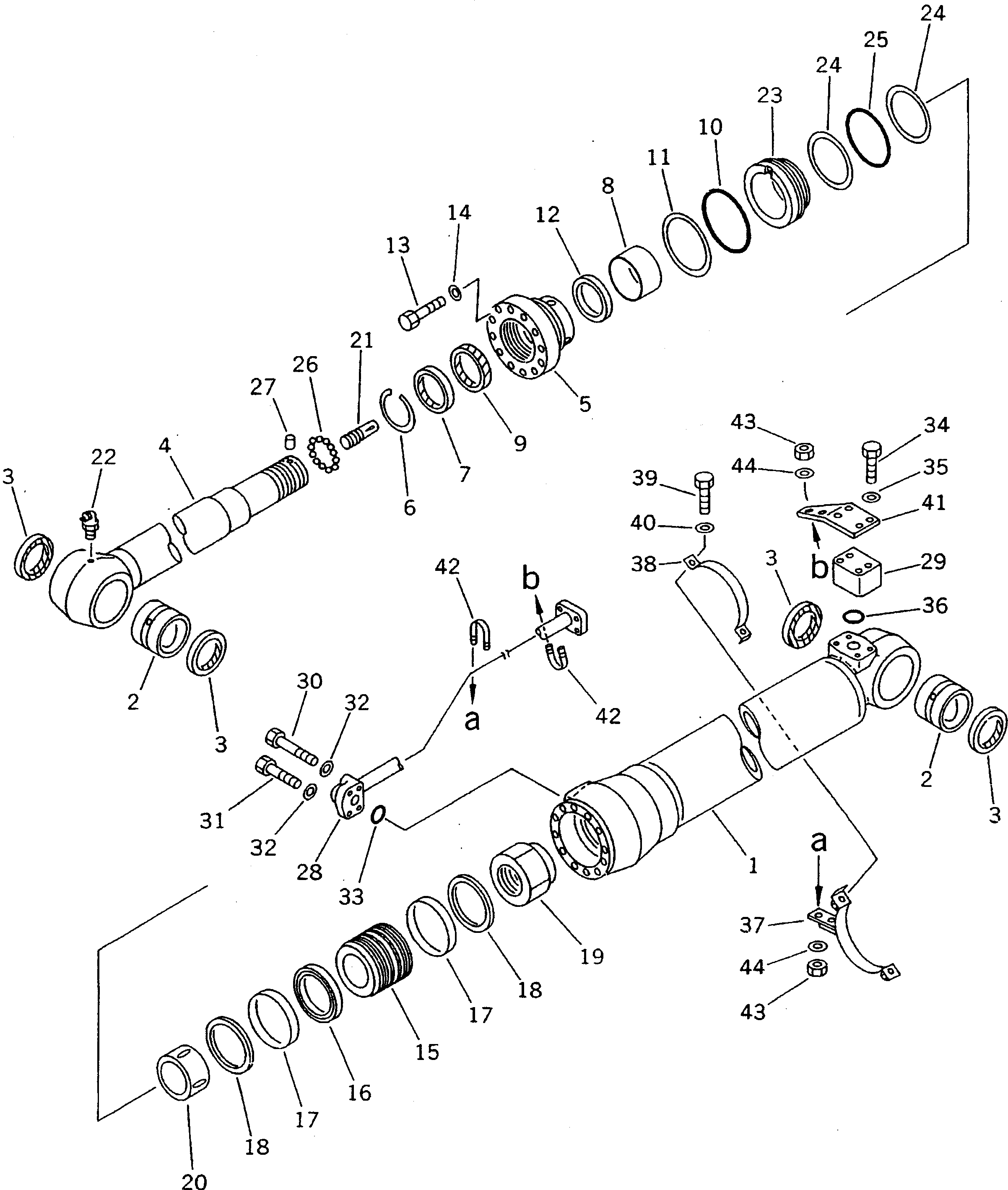Komatsu parts book diagram for PC200-5 S/N 45001-UP: ARM CYLINDER