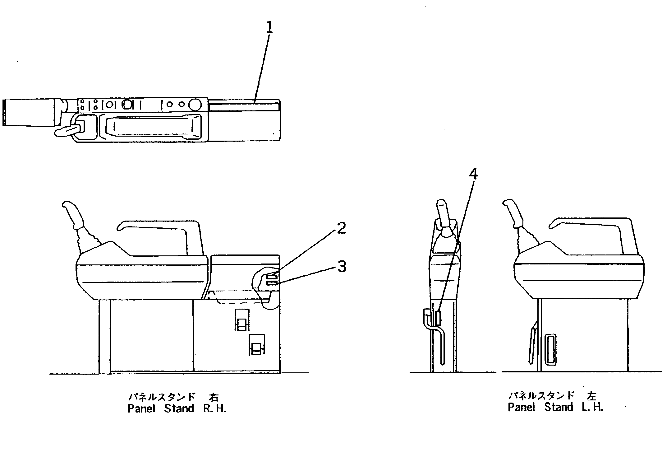 Komatsu parts book diagram for PC200-5 S/N 45001-UP: MARKS AND PLATES (PANEL AND CONTROL STAND) (FOR WRIST CONTROL) (ENGLISH)