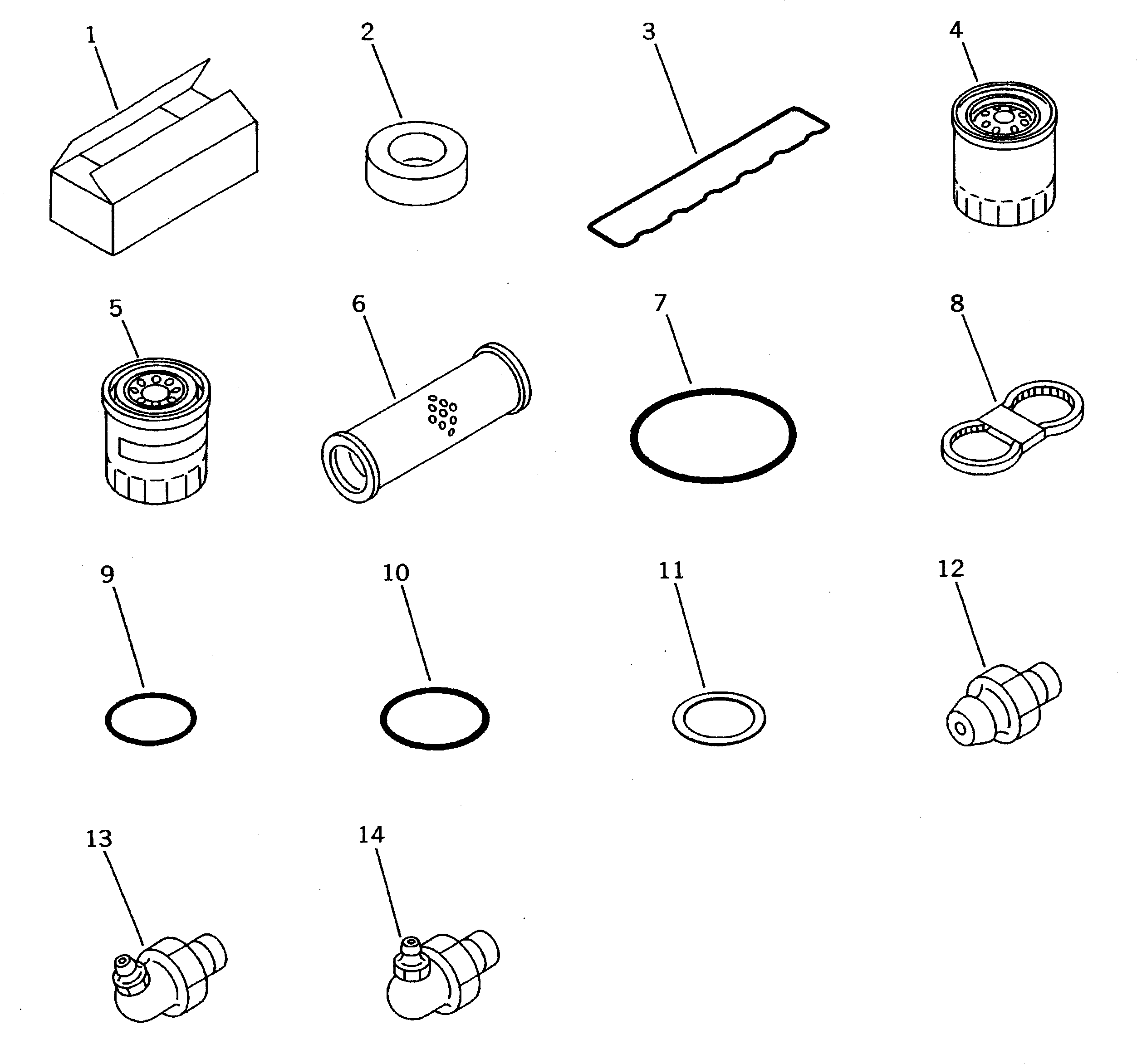 Komatsu parts book diagram for PC200-5 S/N 45001-UP: SPARE PARTS (EXCEPT U.S.A. AND JAPAN)