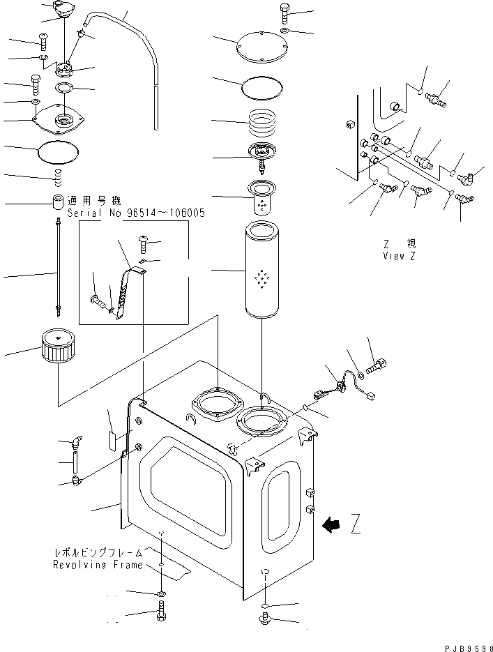 Excavators Komatsu / PC200-6H S/N 80001-UP (Hyper GX Spec.)(pc200-6c) / HYDRAULIC TANK (WITH SENSOR)(#96514-)(150030 : H0110-01A0C)