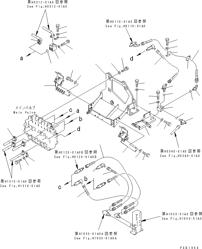Excavators Komatsu / PC200-6H S/N 80001-UP (Hyper GX Spec.)(pc200-6c) / MAIN VALVE (VALVE BRACKET)(#94999-96513)(150170 : H0120-02A3B)